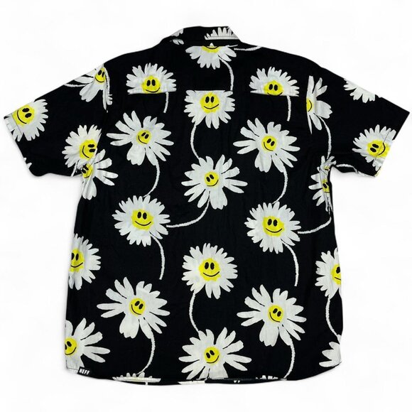 NEFF Smiley Face Flower Print Button Up Shirt | Men’s XL | Black Multi Streetwea - Picture 3 of 4